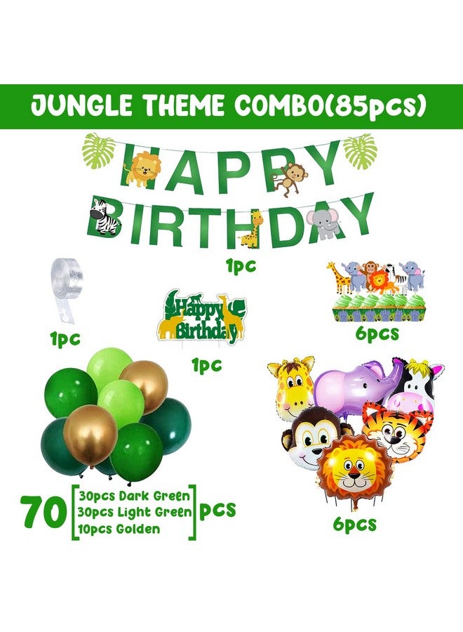 بارتي بروبس ديكورات أعياد الميلاد بطابع الغابة - 85 قطعة ديكورات أعياد الميلاد بطابع الحيوانات | بالونات الحيوانات | عناصر ديكور أعياد الميلاد بطابع رحلات السفاري في الغابة للأطفال | مجموعة ديكورات أعياد الميلاد - Image 2