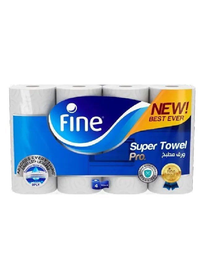 Fine Kitchen Super Towel, 3 Ply, 4'S
