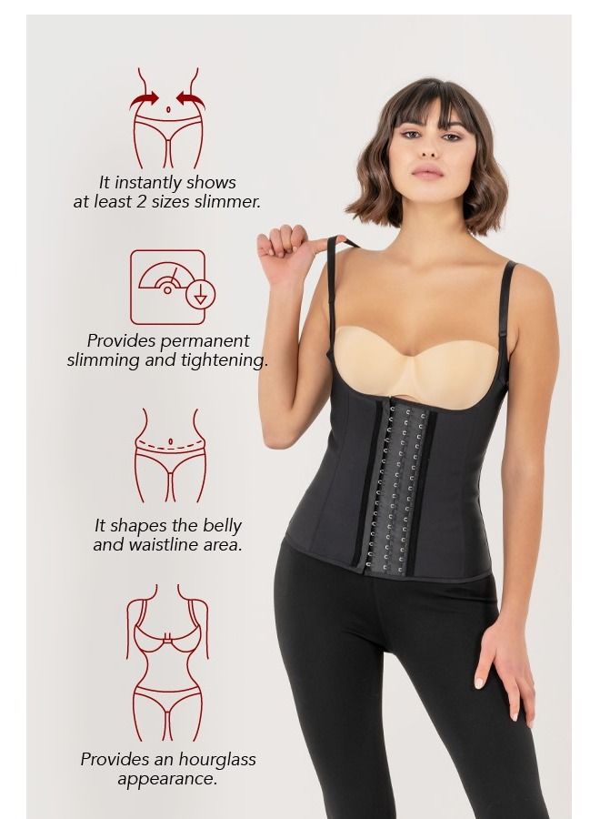 Yamuna Yamuna Suspended Premium Corset with Straps Black Medium  - Image 1