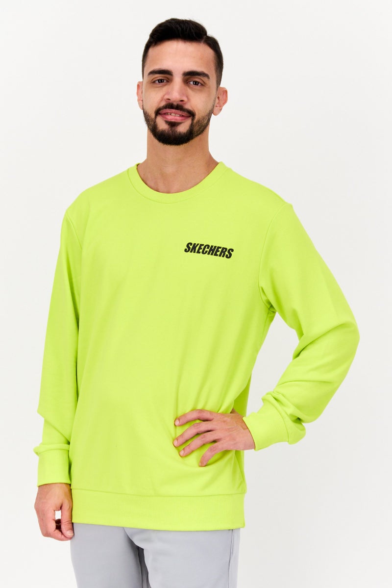 SKECHERS Men Sportswear Fit Long Sleeve Training Sweatshirt, Lime - Image 1