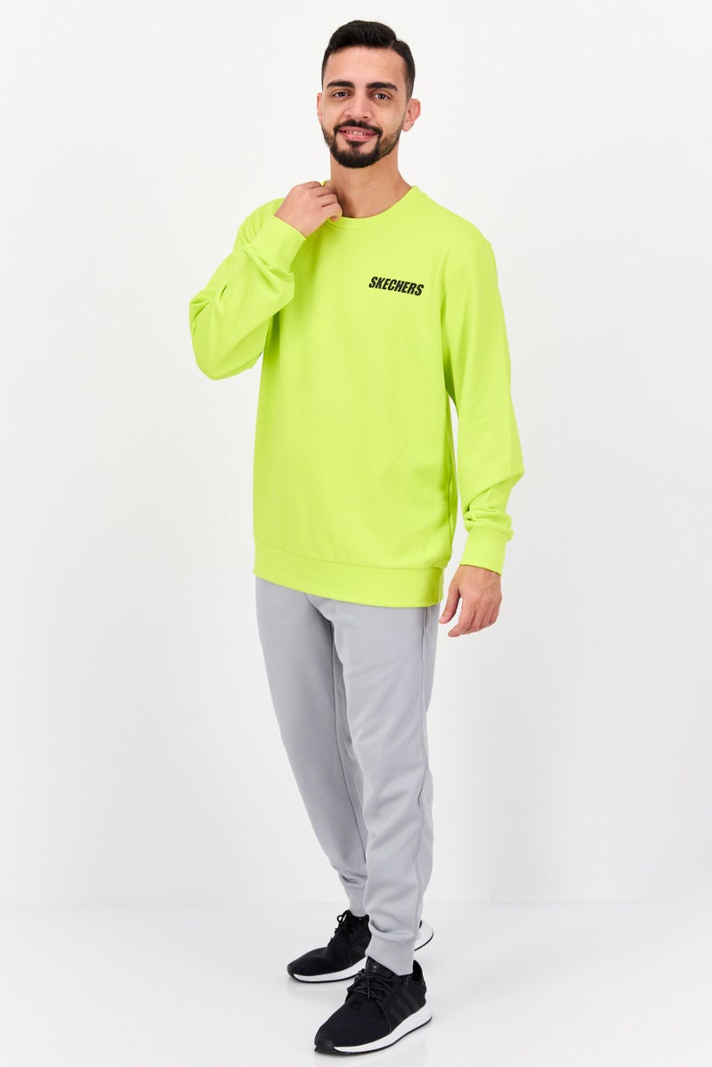 SKECHERS Men Sportswear Fit Long Sleeve Training Sweatshirt, Lime - Image 2