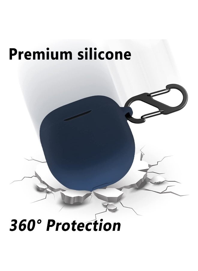 NIBEMINENT - For Bose QuietComfort Earbuds II Case Cover, with Carabiner for Convenient Carrying Silicone Case Compatible with Bose QuietComfort Earbuds II (Blue) - Image 1