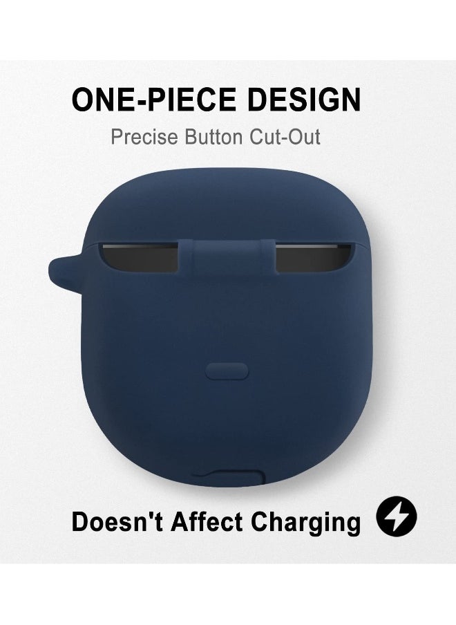 NIBEMINENT - For Bose QuietComfort Earbuds II Case Cover, with Carabiner for Convenient Carrying Silicone Case Compatible with Bose QuietComfort Earbuds II (Blue) - Image 1