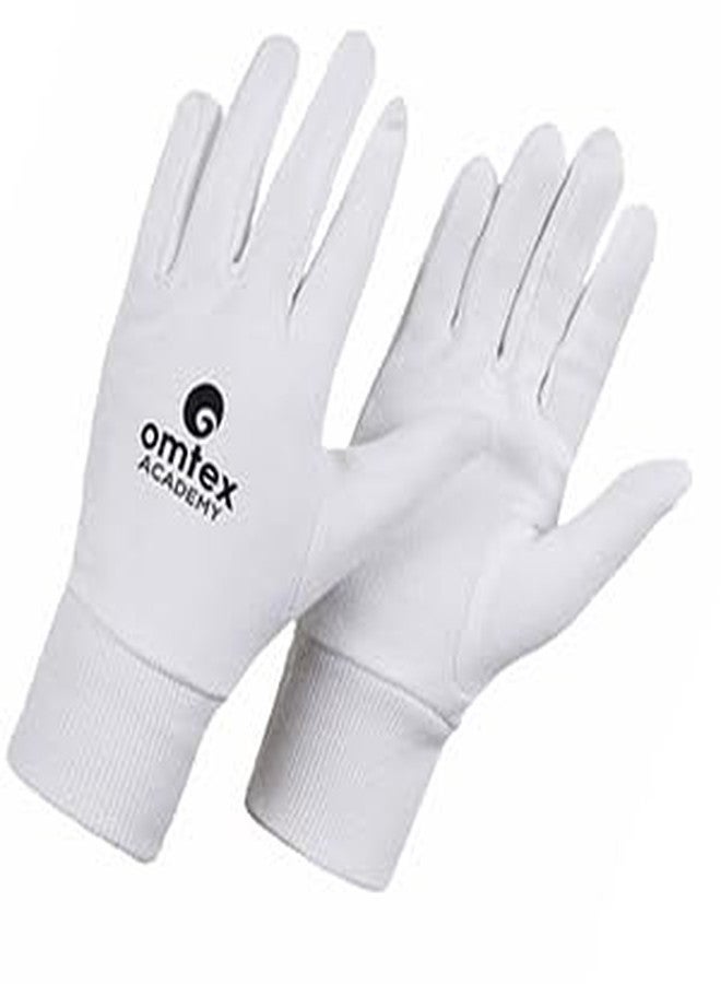 omtex Cricket Batting and Wicket Keeping Inners Gloves White Washable and Reusable, Highly Absorbent, Durable Cotton Fabric - Academy - Image 2
