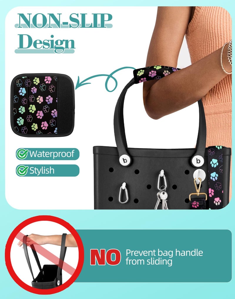 Toykee Bag Strap Crossbody for Bogg Bag Accessories - Charms Shoulder Strap Neoprene Luggage Handle Wrap for Suitcase & 2 Key Holders Paw - Image 3