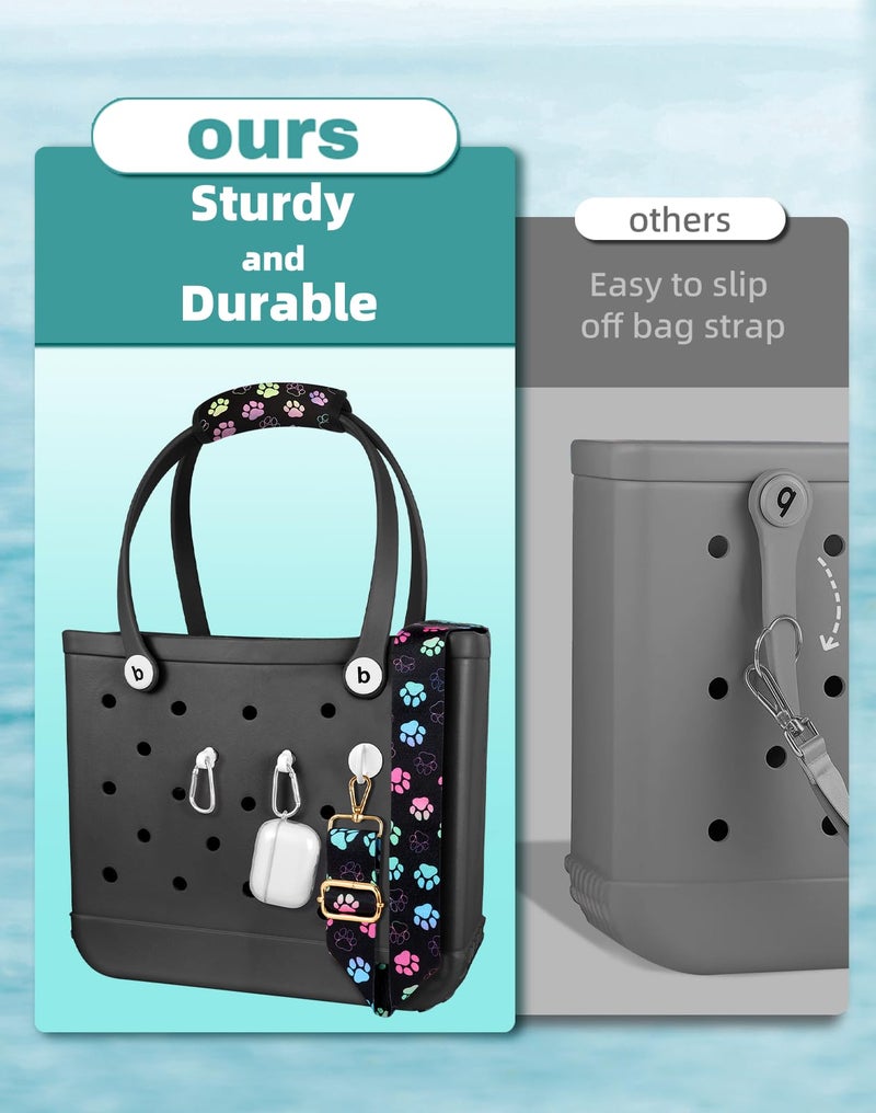 Toykee Bag Strap Crossbody for Bogg Bag Accessories - Charms Shoulder Strap Neoprene Luggage Handle Wrap for Suitcase & 2 Key Holders Paw - Image 4