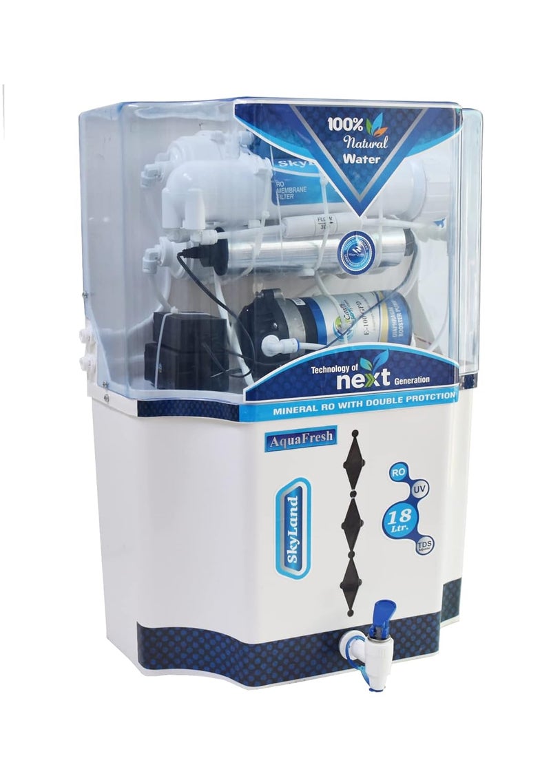 AquaFresh SkyLand 18 Ltr RO UV UF TDS Water Purifier 18 L RO UV UF TDS Water Purifier White Blue - Image 2