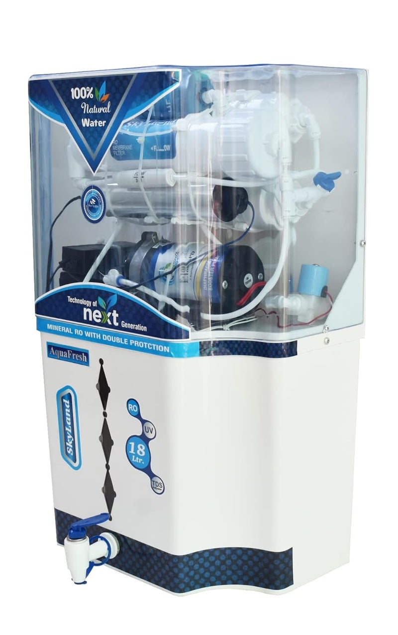 AquaFresh SkyLand 18 Ltr RO UV UF TDS Water Purifier 18 L RO UV UF TDS Water Purifier White Blue - Image 3