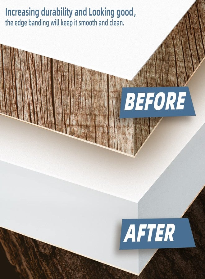 ZYJT White Edge Banding, 1/2 inch x 250ft roll of Veneer Edge Banding -Pre-glued Flexible Edging, PVC Tape Banding on with Hot Melt Adhesive Easy Application for Cabinet Repair Furniture Restoration - Image 3