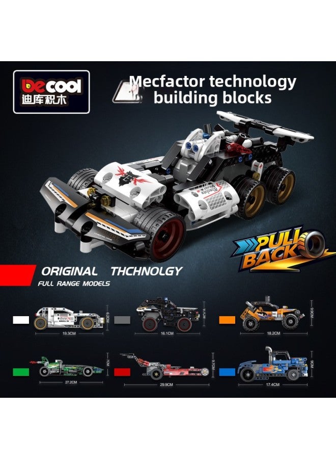Diku Building Block Technology Mechanical Width Special GT Pull Back Function Assembled Formula Racing Model Boy Toy Gift-Color:3802/Cruise Master Motorcycle  - Image 4