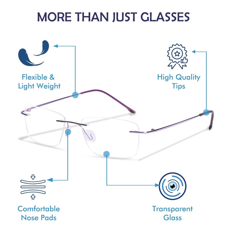 Redex Rectangular Unisex Full Rim Spectical Frame HMC - Image 3