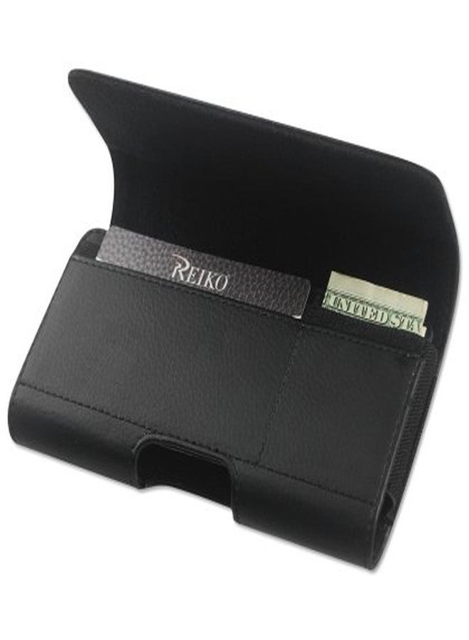 Reiko Plus Size Black Leather Wallet Pouch Clip ( Plus Size Compatible with the Apple Iphone 8 Plus / 7 Plus / 6S Plus with a Heavy Duty Hybrid Case On ) and Zoomazig Stylus - Image 2