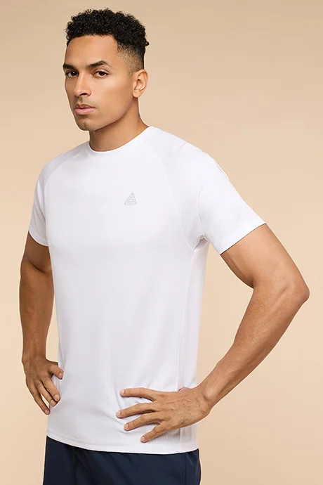 أر أند بي Logo Detail Active T-Shirt with Crew Neck and Raglan Sleeves