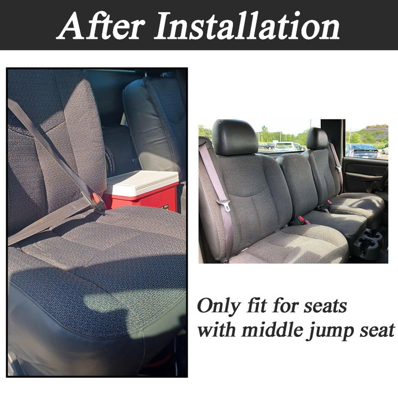 NLQR Front Driver Side Bottom Replacement Seat Cover Cloth Dark Gray and Bottom Foam Cushion Compatible with Chevy Silverado GMC Sierra 2003 2004 2005 2006 2007 - Image 3