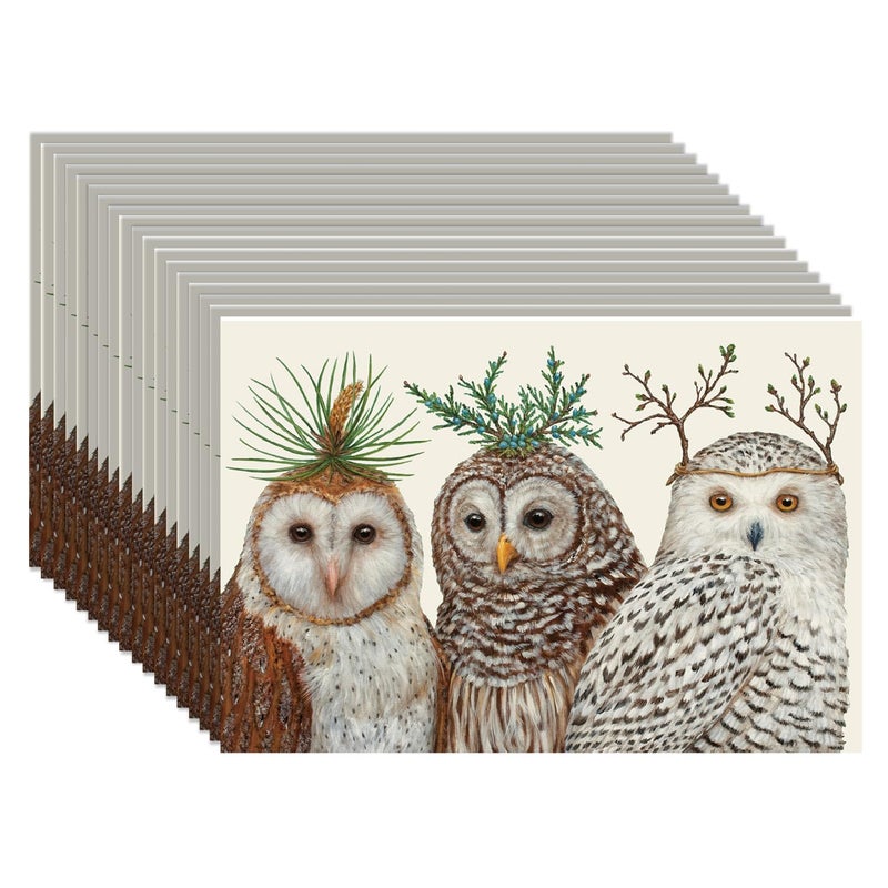 Kitchen Papers Winter Owls Paper Placemat Set