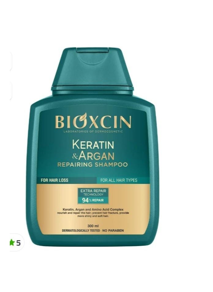 BIOXCIN - Keratin & Argan Repairing Shampoo 300ml - Image 1