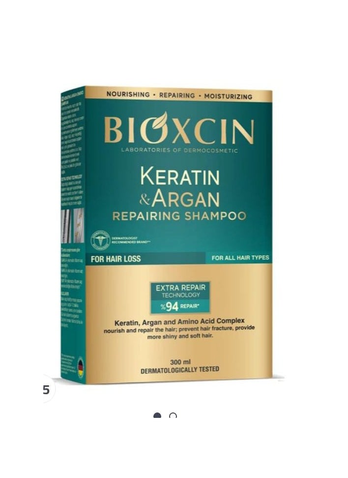 BIOXCIN - Keratin & Argan Repairing Shampoo 300ml - Image 1