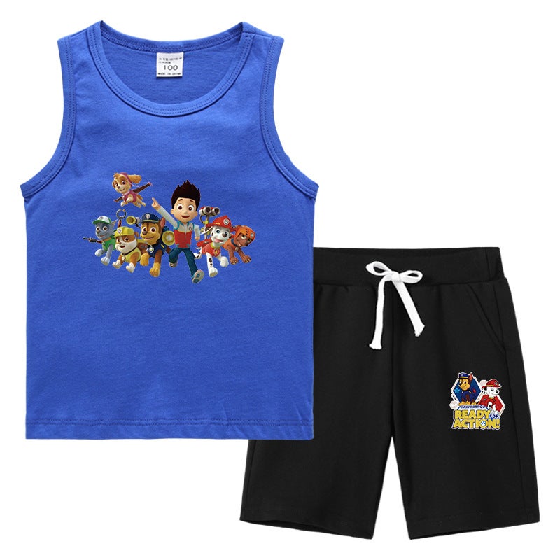 2023 Children'S Summer Vest Pants Sports Casual Base Shirt Outer Wear Thin Sleeveless Two-Piece Suit For Small And Medium-Sized Children - Image 2