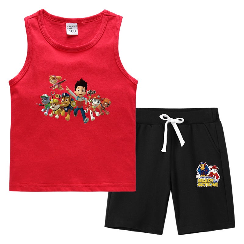 2023 Children'S Summer Vest Pants Sports Casual Base Shirt Outer Wear Thin Sleeveless Two-Piece Suit For Small And Medium-Sized Children - Image 4