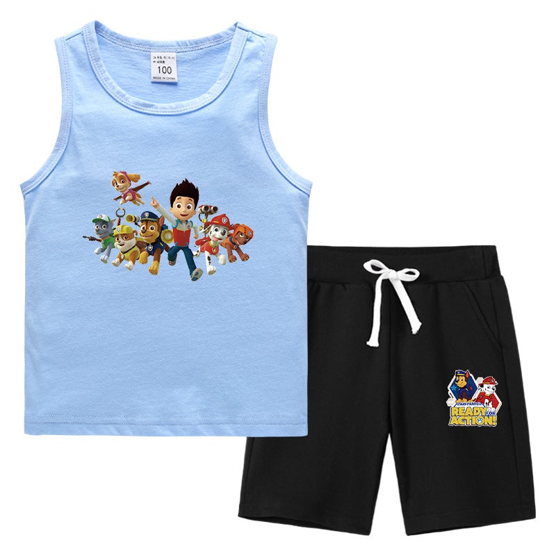 2023 Children'S Summer Vest Pants Sports Casual Base Shirt Outer Wear Thin Sleeveless Two-Piece Suit For Small And Medium-Sized Children - Image 3