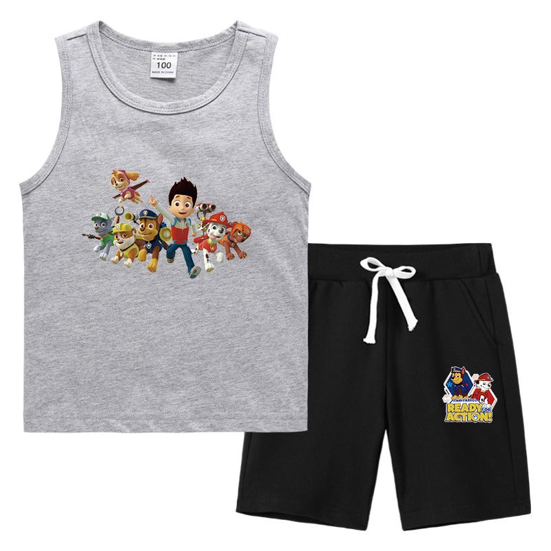 2023 Children'S Summer Vest Pants Sports Casual Base Shirt Outer Wear Thin Sleeveless Two-Piece Suit For Small And Medium-Sized Children - Image 5