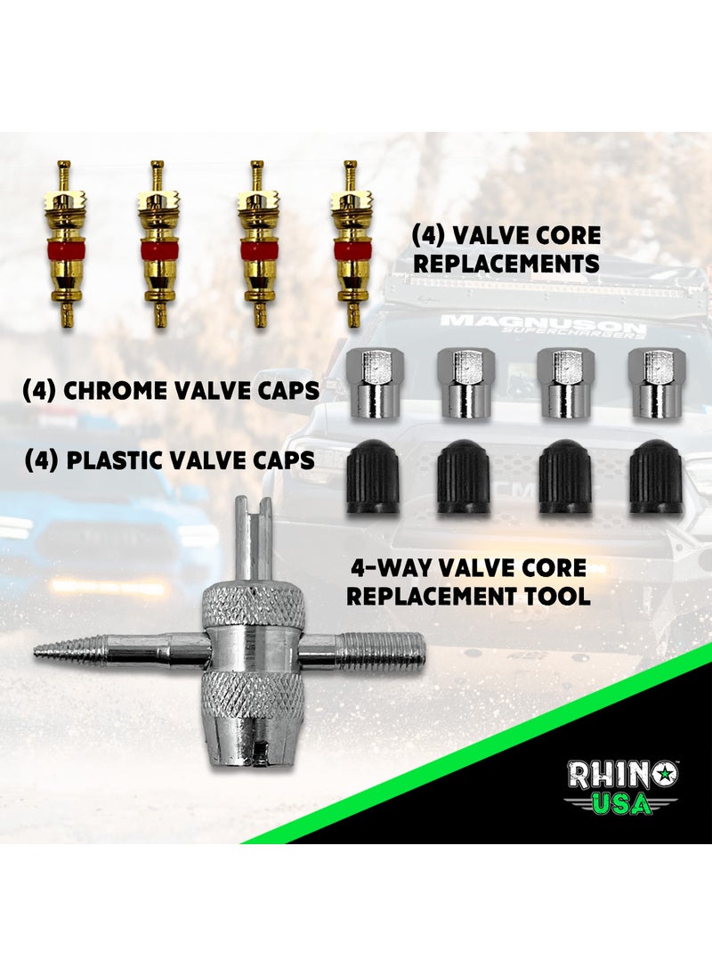 Rhino USA Rhino USA Adjustable Tire Deflators with Gauge (0-60psi) Calibrated & Automatic Tire Air Down Tool - Large 2" Easy Read Glow Dial & Solid Brass Hardware - Best Offroad Deflator for Jeep, Truck or ATV  - Image 4