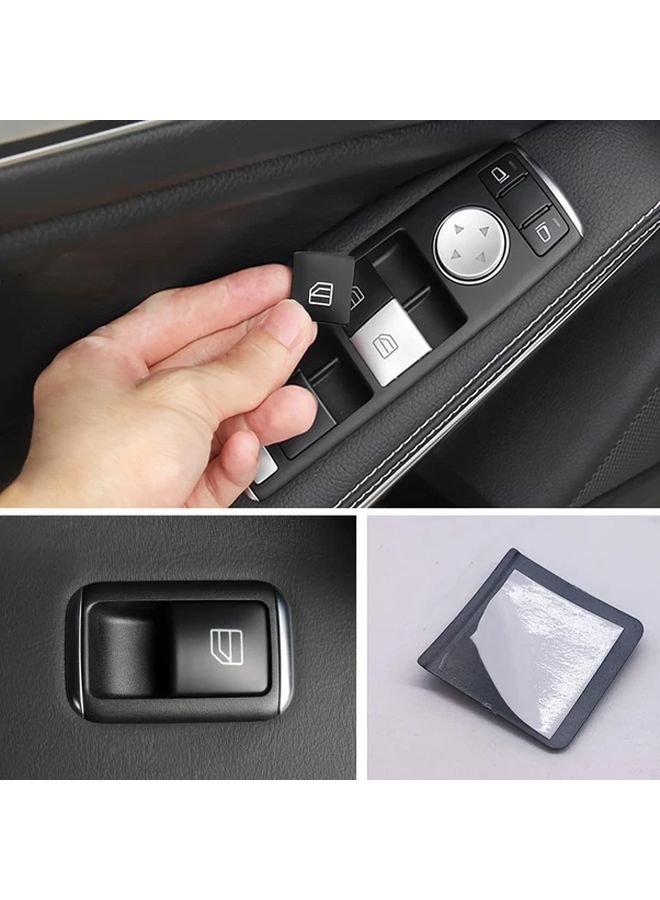14Pcs Window Glass Lift Button Trim Cover Interior Door Power Window Switch Button Cover Fit For Mercedes A W176 B W246 C W204 E W212 GL ML CLA GLA GLE GLK Class Black - Image 3