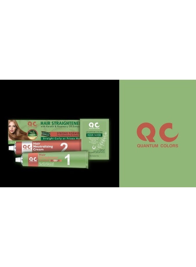 QC Hair Straightener with Keratin & Rosemary Oil Extracts 110ml | Strong Formula for Curly & Frizzy Hair - Image 3