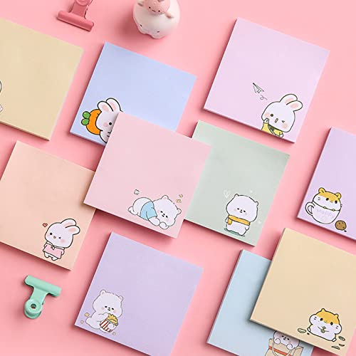 LinQuick 4 Pack 80Sheets Per Pack 3.15x3.15in Self-Stick Note Pads, Kawaii Sticky Notes,Cute Sticky Notes,Korean Sticky Notes,Cute Stationary,Cute School Supplies Aesthetic (Happy Rabbit) - Image 5