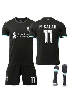Liverpool 24-25 Away Kit Football Kits M.SALAH #11 Fans Football Jersey/Shorts Socks Gift Set Youth Sizes and Adult