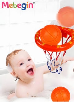 MEBEGIN Multifunctional Bath Toys, Bathtub Basketball Hoop Set with 3 No Hole Balls, Shower Toys with 2 Strong Suction Cups, Bathtub Shooting Game, Creative Fun Basketball Game, Perfect Gift for Toddlers, Suitable for Pools, Bathtubs, Windows and Doors  - Image 1