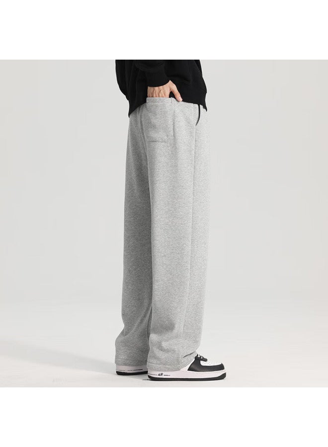 Poum American Style Casual Pants Men Spring Summer Trendy Draped Loose Sports Wide-leg Pants Ym19 Gray M - Image 4