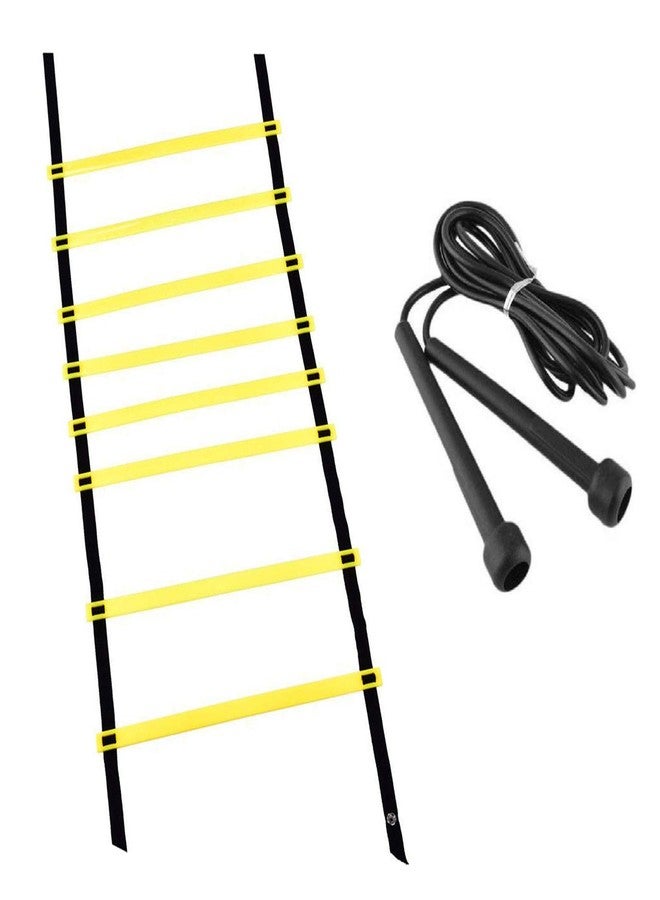 Victory Panther Combo Adjustable Speed Agility Ladder [ 3.5m with 7 Rungs] and Skipping Rope |Home Gym|Jumping| Fitness|Track and Field |All Sports|Football|Speed Ladders |Field Equipment| - Image 1