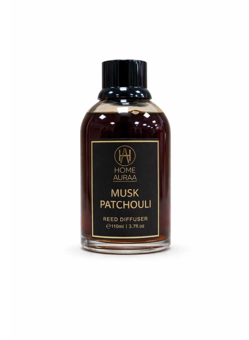 Home auraa Musk Patchouli reed diffuser 110 ml – Long-Lasting Home Fragrance with Fresh Citrus & Warm Amber Notes for Living Room & Bedroom - Image 2