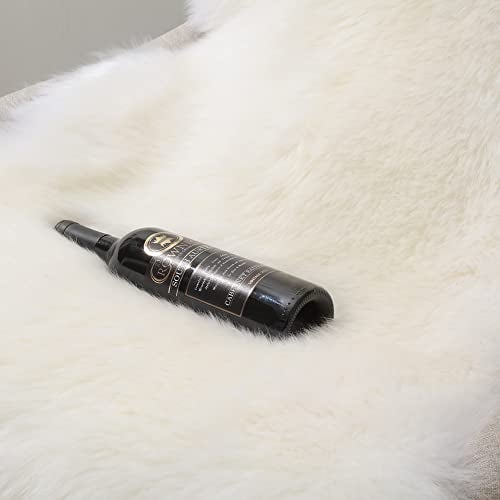 IRIWOOL Premium Genuine Fur Sheepskin Rug Real Australia Sheepskin Natural Luxury Fluffy Lambskin Fur Area Rug Seat Covers for Kids Bedroom Sofa Chair Cover (Creamy White, Single Pelt/2ft x 3ft) - Image 5