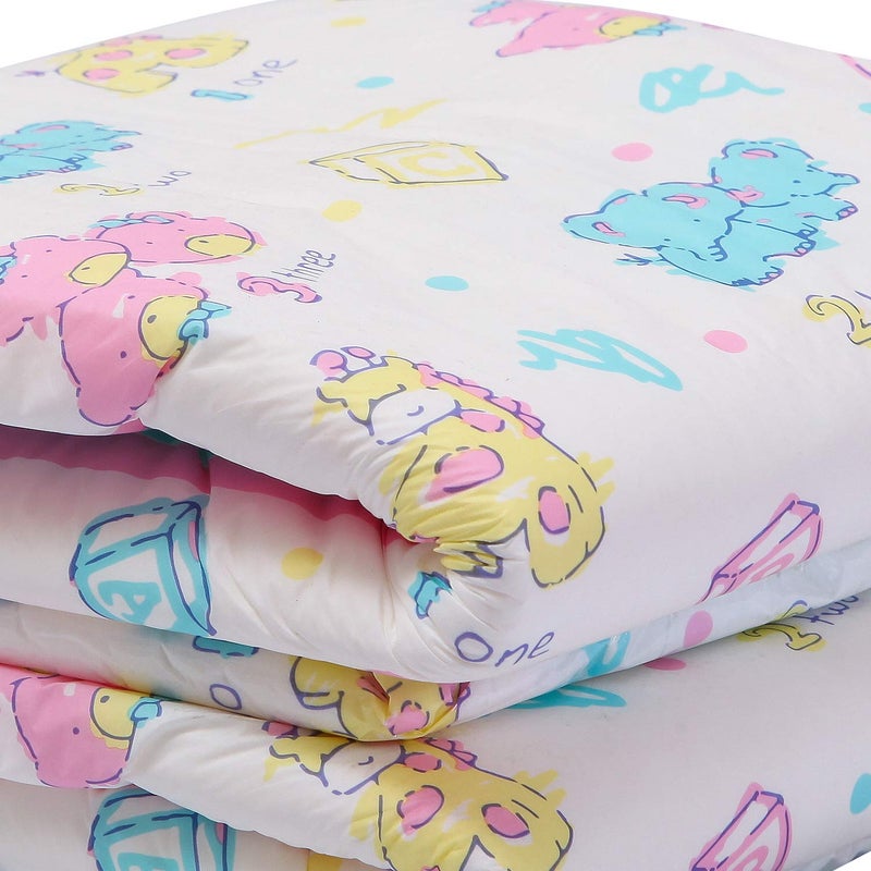 Littleforbig Adult Printed Diaper 10 Pieces - Vintage Baby (Large 36"-46") - Image 4