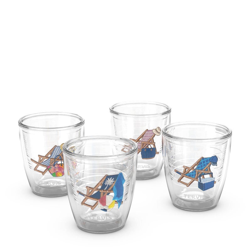 Tervis Barefoot Beach Collection Made in USA Double Walled Insulated Tumbler Travel Cup Keeps Drinks Cold  Hot 12oz  4pk Classic