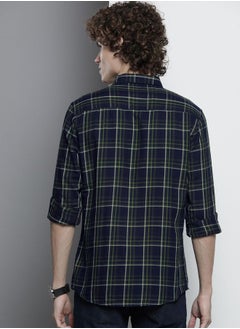 The Indian Garage Co Men Slim Fit Checkered Full Sleeves Spread Collar Casual Shirt  - Image 2