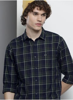 The Indian Garage Co Men Slim Fit Checkered Full Sleeves Spread Collar Casual Shirt  - Image 1
