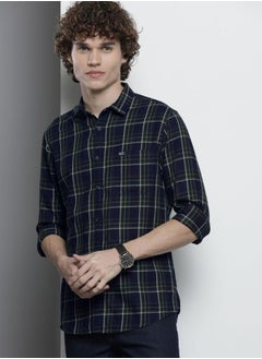 The Indian Garage Co Men Slim Fit Checkered Full Sleeves Spread Collar Casual Shirt  - Image 3