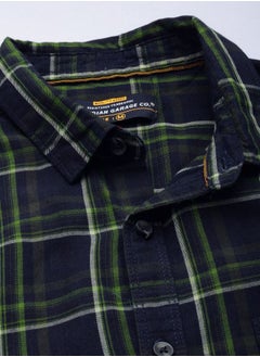 The Indian Garage Co Men Slim Fit Checkered Full Sleeves Spread Collar Casual Shirt  - Image 4