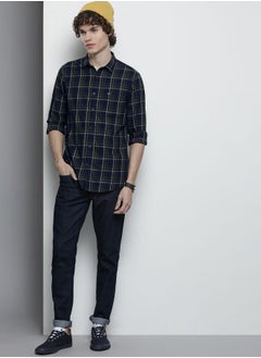 The Indian Garage Co Men Slim Fit Checkered Full Sleeves Spread Collar Casual Shirt  - Image 5