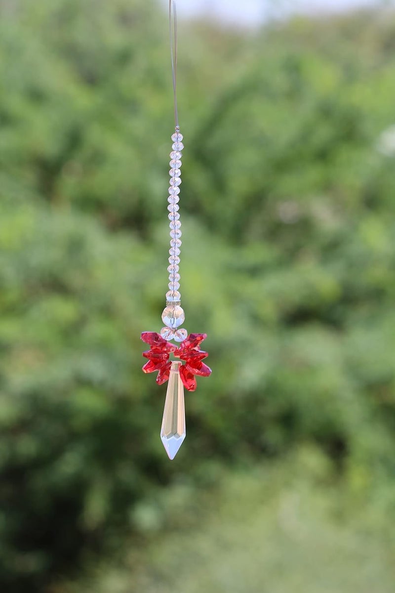 Light Wave Beautiful Sparkling Crystal Rainbow Sun-Catcher Ball Prism Pendant Hanging, Window, Garden, Balcony Hanging Ornament, Car Hanging (Model 19) - Image 2