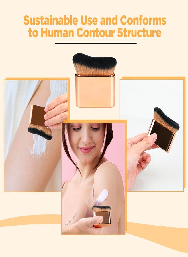 QJKLWV Self Tanner Brush,Large Self Tanning for Self Tan,Kabuki for Body,Body Makeup Brush for Flawless Leg Makeup,Bronzer Shimmer Glow Blend Brush,Sunless Tanner Makeup Body Brushes Vegan case (Rose gold) - Image 4