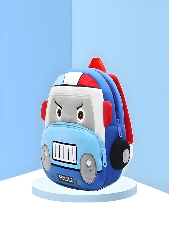 Delicado Police Cartoon Kids Backpack Toddler Preschool Nursery School Picnic Travel Bag for Baby Boys Girls Age 2–5 Years Lightweight Mini Cute Cartoon Backpack - Image 3
