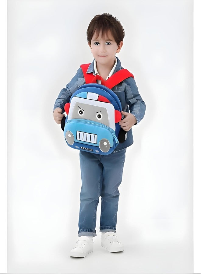 Delicado Police Cartoon Kids Backpack Toddler Preschool Nursery School Picnic Travel Bag for Baby Boys Girls Age 2–5 Years Lightweight Mini Cute Cartoon Backpack - Image 4