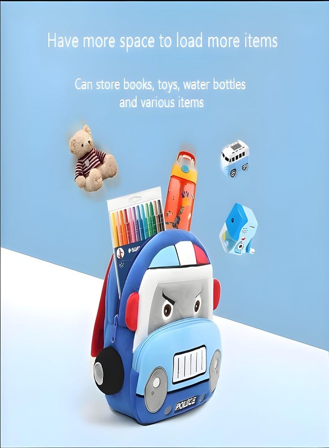 Delicado Police Cartoon Kids Backpack Toddler Preschool Nursery School Picnic Travel Bag for Baby Boys Girls Age 2–5 Years Lightweight Mini Cute Cartoon Backpack - Image 5
