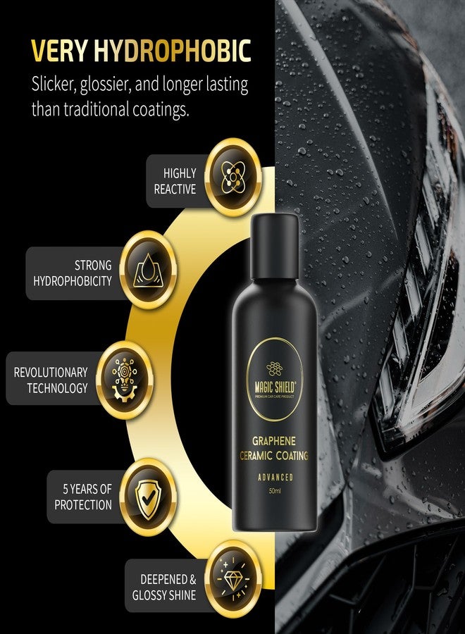 Magic Shield Graphene Ceramic Coating Advance- Advanced Nano-Technology | 5+ Year Guarantee | Anti-Scratch | High Gloss | Superior Hydrophobicity | Ideal for Motorcycle, Marine, and RV | (50ML) - Image 3