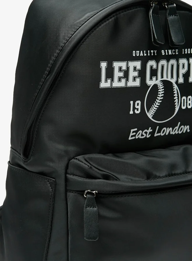 لي كوبر Logo Print Backpack with Adjustable Straps