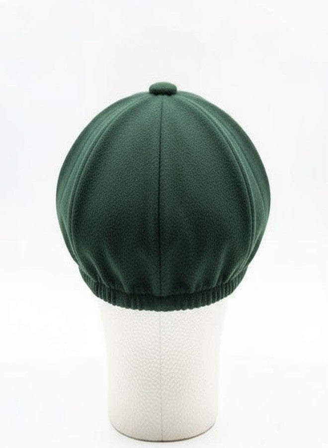 C Classic Baggy Style Test Cricket Cap, Dark Green Cap, Wool Design, for Cricket Lovers, Cricket Hat - Image 5
